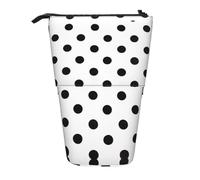 RRhgipp Polka Dot Standing Pencil Case Cute Stand Up Pencil Pouch, Telescopic Pen Bag