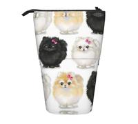RRhgipp Pomeranians Pattern Standing Pencil Case Cute Stand Up Pencil Pouch, Telescopic Pen Bag