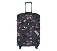 RRhgipp Purple Black Goth Spooky Luggage Cover Protective Washable Suitcase Cover Travel Elastic Cover Suitcase Protector