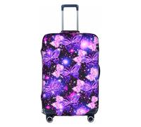 RRhgipp Purple Cute Butterfly Print Luggage Cover Protective Washable Suitcase Cover Travel Elastic Cover Suitcase Protector
