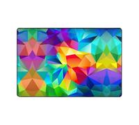 RRhgipp Rainbow Geometric Door Mat Indoor Washable Front Door Mat Non Slip Water Absorbent Entryway Rug Home Kitchen