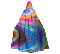 RRhgipp Rainbow Ocean Hooded Cloak Long Cape Grim Reaper Vampire Witch Carnival Halloween Wizard Costume 58inch