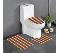 RRhgipp Rainbow Pattern 3piece Bathroom Rugs Bath Mat Set Bath Mat Bathroom Non-Slip Backing Bath Rugs Dry Quickly