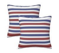 RRhgipp Red Blue White Gray Stripes Throw Pillow Cases Decorative Cushion Covers Couch Bed Sofa Home Decoration Gifts Summer