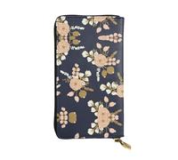 RRhgipp Rose Floral Pattern Flower Drawn Womens Wallets RFID Blocking Leather Long Women Card Holder Phone Lady Travel Purse Gifts