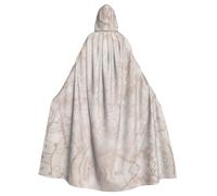 RRhgipp Rose Gold Marble Hooded Cloak Long Cape Grim Reaper Vampire Witch Carnival Halloween Wizard Costume 58inch