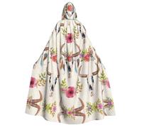 RRhgipp Runner Bull Skull Adult Hooded Cloak Long Cape Grim Reaper Vampire Witch Carnival Halloween Wizard Costume