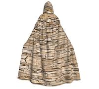 RRhgipp Rustic Rocks Brick Wall Adult Hooded Cloak Long Cape Grim Reaper Vampire Witch Carnival Halloween Wizard Costume