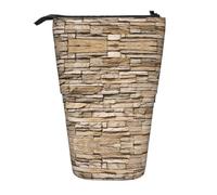 RRhgipp Rustic Rocks Brick Wall Standing Pencil Case Cute Stand Up Pencil Pouch, Telescopic Pen Bag