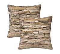 RRhgipp Rustic Rocks Brick Wall Throw Pillow Cases Decorative Cushion Covers Couch Bed Sofa Decoration Xmas Gifts Bed