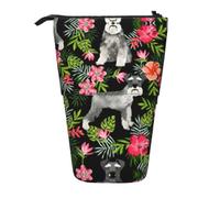 RRhgipp Schnauzer Standing Pencil Case Cute Stand Up Pencil Pouch, Telescopic Pen Bag