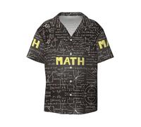 RRhgipp School Math Mens Shirts Short Sleeve Button Down Shirts Formal Shirt Casual Vacation Beach Summer Tops Black