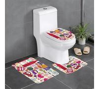 RRhgipp School Newspaper In English 3piece Bathroom Rugs Bath Mat Set Bath Mat Bathroom Non-Slip Backing Bath Rugs Dry Quickly