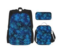 RRhgipp Sea Turtle-Blueschool Backpack Boys Teens Bookbag Travel Daypack Kids Girls Lunch Bag Pencil Case Bookbag