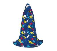 RRhgipp Shark Hooded Cape Cloak Long Cape Vampire Witch Carnival Halloween Teenager Wizard Costume Child