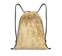 RRhgipp Sheet Music Drawstring Backpack Sports Gym Sackpack Pocket Water Resistant String Bag Women Men School