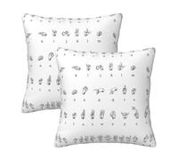 RRhgipp Sign Language Alphabet Throw Pillow Cases Decorative Cushion Covers Couch Bed Sofa Decoration Xmas Gifts Bed