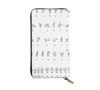 RRhgipp Sign Language Alphabet Womens Wallets RFID Blocking Leather Long Women Card Holder Phone Lady Travel Purse Gifts