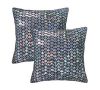 RRhgipp Silver Fish Scale Throw Pillow Cases Decorative Cushion Covers Couch Bed Sofa Decoration Xmas Gifts Bed