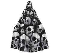 RRhgipp Skull Adult Hooded Cape Unisex Long Hooded Cloak Vampire Cape Witch Fancy Dress Costume Gift 59"