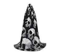 RRhgipp Skull Hooded Cape Cloak Long Cape Vampire Witch Carnival Halloween Teenager Wizard Costume Child