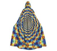 RRhgipp Spiral Optical Illusion Gif Hooded Cloak Long Cape Grim Reaper Vampire Witch Carnival Halloween Wizard Costume 58inch