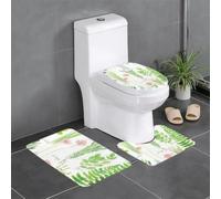 RRhgipp Springtime Herb Garden 3piece Bathroom Rugs Bath Mat Set Bath Mat Bathroom Non-Slip Backing Bath Rugs Dry Quickly