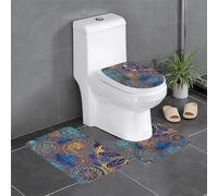 RRhgipp Starry Sky Mandala 3piece Bathroom Rugs Bath Mat Set Bath Mat Bathroom Non-Slip Backing Bath Rugs Dry Quickly