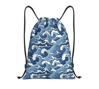 RRhgipp Stormy Sea Drawstring Backpack Sports Gym Sackpack Pocket Water Resistant String Bag Women Men School