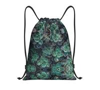 RRhgipp Succulent Plants Drawstring Backpack Sports Gym Sackpack Pocket Water Resistant String Bag Women Men School
