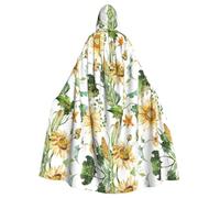 RRhgipp Sunflower And Corn Hooded Cloak Long Cape Grim Reaper Vampire Witch Carnival Halloween Wizard Costume 58inch