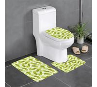 RRhgipp Sushi Dill Pickles 3piece Bathroom Rugs Bath Mat Set Bath Mat Bathroom Non-Slip Backing Bath Rugs Dry Quickly