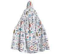 RRhgipp The Nature Wildlands Activities Pattern Adult Hooded Cloak Long Cape Grim Reaper Vampire Witch Carnival Halloween Wizard Costume