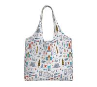 RRhgipp The Nature Wildlands Activities Pattern Women Canvas Tote Handbags Shoulder Work Bag Reusable Grocery Shopping Bags Women'S Bags