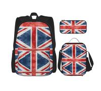 RRhgipp The Union Flag Patternschool Backpack Boys Teens Bookbag Travel Daypack Kids Girls Lunch Bag Pencil Case Bookbag