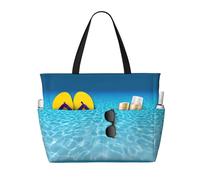 RRhgipp Tranquil Underwater Scenery Canvas Tote Bag External Pocket Grocery Shopping Bag Top Zipper Closure Daily Essential