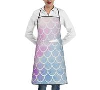 RRhgipp Unisex Colorful Mermaid Scale Apron Cooking Kitchen Chef Women Men Home Kitchen Restaurant Coffee House Xmas Gift