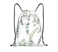 RRhgipp White Natural Greenery Twig Drawstring Backpack Sports Gym Sackpack Pocket Water Resistant String Bag Women Men School