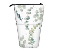 RRhgipp White Natural Greenery Twig Standing Pencil Case Cute Stand Up Pencil Pouch, Telescopic Pen Bag