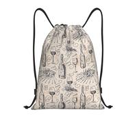 RRhgipp Wine And Winemaking Winery Grape Field Drawstring Backpack Sports Gym Sackpack Pocket Water Resistant String Bag Women Men School