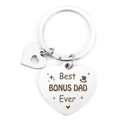 RRIGETEN Bonus Dad Father's Day Gifts,Bonus Dad Gifts For Stepdad Fathers Day Gift,Daddy Birthday Gift,Keyring,Keychain,Christmas Presents For Men Presents Ideas