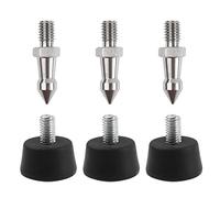 Rrina 2 Sets Universal Anti Slip Tripod Foot 1 Set Stainless Steel Spikes, 1 Set Rubber, Compatible with Most Tripods Monopods (M8-Thread)