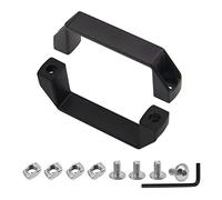 Rrina 2Pcs Aluminium Alloy Rectangular Pull Handle for 20 Series European Standard Aluminum Extrusion Profile Black