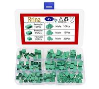 Rrina 45Pcs 3.5mm Pitch PCB Mount Screw Terminal Block Connector Kit, 2P 3P 4P Terminals 300V 8A for 28-16AWG Cable