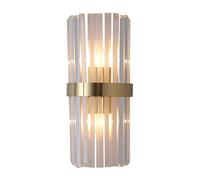 RRJJ Fashion HighGrade Golden Crystal Wall Lamp Hotel Villa Living Room Bedroom Study Aisle Hardware Wrought Iron Wall Lamp (Gold3) (Color : Gold6)