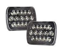 RRKBDQEL Car Headlights 5X7 7x6 Inch Square LED Headlight With Turn Signal Hi/Lo Beam DRL Car Light For Jeep For Wrangler For YJ For Cherokee For XJ For Comanche For MJ Car Head Lamp(013)