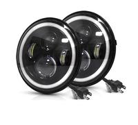 RRKBDQEL Car Headlights 7 Inch Led Car Motorcycle Headlight DRL H4 Headlamp 7" Headlight For CVO For Road For King For Electra For Glide For Ultra For Classic Car Head Lamp(2pcs)