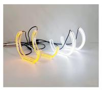 RRKBDQEL Car Headlights For Toyota For Chaser JZX100 1996 1997 1998 1999 2000 2001 Ultra Bright A/W Day Light Turn Signal For DTM Style LED Angel Eyes Halo Rings Kit Car Head Lamp(White Amber)