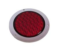 RRKBDQEL Car Rear Bumper Tail Lamp Set For Cars Round 2Pcs 12V 24V Trailer Taillight LED Tractor Rear Light Truck Brake Light Turn Signal Reversing Lights(Red)