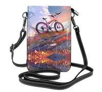 RRKDOY Bicycles on the hill Picture Crossbody bag, mobile phone bag, women's small wallet, a practical gift suitable for going out, exercising, and shopping